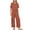 Orange, variant on Ashirexll Jumpsuits for Women, New Summer Solid Color Casual Cotton Linen Jumpsuit with Pockets Short Sleeved Wide-Legged Pants Jumpsuit Pants Beige XXL