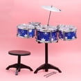 thumbnail image 2 of Batería de jazz con silla para niños, instrumentos musicales, juguetes educativos (azul), 2 of 6
