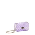thumbnail image 3 of No Boundaries Women's Quilted Jelly Crossbody Bag, Purple, 3 of 4
