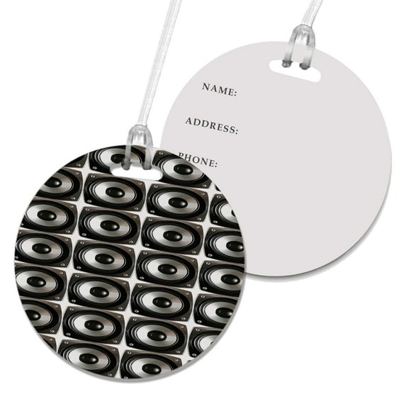 KuzmarK Luggage Travel Round Bag Tag - Speaker Speakers