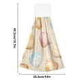 thumbnail image 6 of Yayeee Kitchen Hanging Hand Towels Set of 2 with Loop Bathroom Absorbent Tie Towel, Watercolor Seashell, 6 of 7