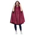 thumbnail image 2 of Catalonia Women's Poncho Cape, Sherpa Fleece Cloak Coat, Snuggly Hooded Wearable Blanket, Gift Idea for Adults and Teen Girls, Wine, 2 of 7