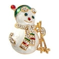 thumbnail image 2 of Weloille Vintage Colored Christmas Snowman Rhinestone Brooch Pin Wedding Party Jewelry, 2 of 3