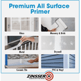 thumbnail image 2 of Rust-Oleum Zinsser Bulls Eye 1-2-3 Water-Base Interior/Exterior Stain Blocking Primer - Pack of 10 — Exterior Wood Surfaces, UV-Resistant Formula, 2 of 6