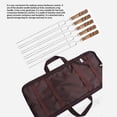 thumbnail image 4 of Soidarity 5 piezas de tenedores para barbacoa de acero inoxidable, pinchos para barbacoa de verduras, pinchos en forma de U, palitos portátiles para asar Kits de desorden para acampar Soidarity OD028534-01, 4 of 6