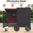 thumbnail image 4 of CHINNLUU Oversized 4 Person Porch Swing with Stand 800 LBS Capacity Adjustable Canopy Backrest Includes Cushions Pillows Patio 2 in 1 Swing Bed for Backyard Garden Poolside, Burgundy, 4 of 15