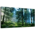 thumbnail image 2 of HFDF Green Forest Canvas Wall Art Livg Room Wall Decor Large Nature Pictures Canvas Artwork Contemporary Wall Art Modern Landscape Pe Trees for Kitchen Office Home Decoration 14x11inch Framed, 2 of 6