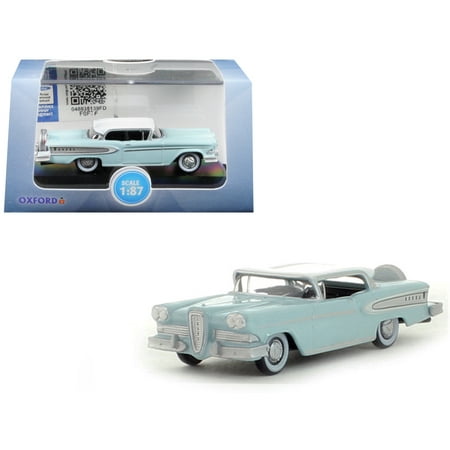1958 Edsel Citation Ice Green with Snow White Top 1/87 (HO) Scale Diecast Model Car by Oxford (Best Cars For Snow And Ice)
