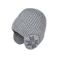 thumbnail image 5 of Zwiiyzr Baby Kids Warm Winter Hat Scarf Set Boys Girls Toddler Cute Knit Beanie Hat Earflap Hoodie Scarves Snow Cap 4-10 Years Gray, 5 of 6