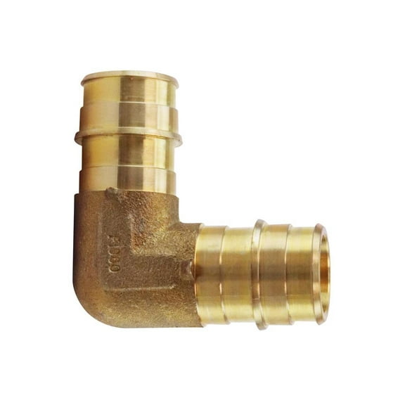 Apollo EPXE3434 Pipe Elbow, 3/4 in, Barb, 90 deg Angle, Brass, 200 psi Pressure, 1/PK