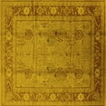 thumbnail image 1 of Ahgly Company Machine Washable Indoor Square Oriental Yellow Industrial Area Rugs, 3' Square, 1 of 4