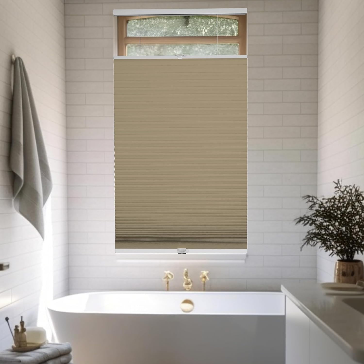 Chicology Sand Blackout Cordless Top Down Bottom Up Cellular Shades 27.75 in. W x 72 in. L