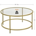 thumbnail image 6 of Topeakmart 36in Modern Round Glass-Top Coffee Table for Living Room, Gold, 6 of 7
