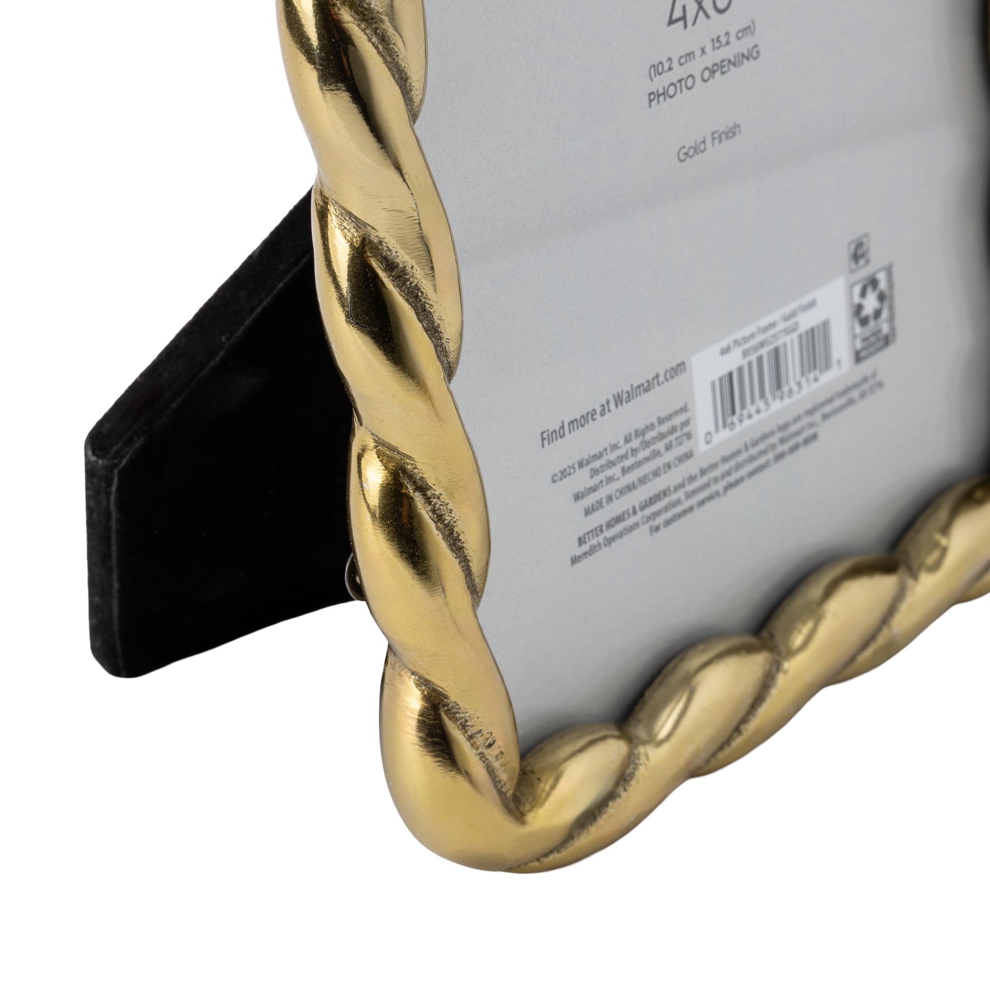 Better Homes & Gardens 4x6 Picture Frame – Gold Rope Metal Tabletop Photo Frame