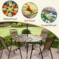 thumbnail image 3 of Numjaw Outdoor Tablecloth with Umbrella Hole, Waterproof Round Fitted Tablecloth with Elastic & Zipper, Picnic Table Cover for Patio, Garden, Boho (36"-44"), 3 of 7