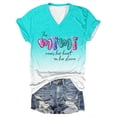 thumbnail image 1 of Tops Cortos para las Mujeres Día de la Independencia Impreso Suéter con Cuello en V Manga Corta, Top Casual para Primavera Verano, 1 of 3