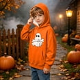 thumbnail image 4 of BaoFuBaoMei Lightweight Hoodie Boys Girls Halloween Ghost Long Cuffed Sleeve Sweatshirt Tops with Pockets Fleece Lined Loose Hooded Fall Clothing for Daily Wear School Party Classroom Celebration, 4 of 8