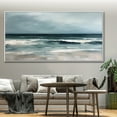 thumbnail image 4 of Seascape Oil Painting Large Sea Abstract Painting Abstract Seascape Wall Art Beach Art Beach Ocean Painting Blue Canvas Wall Art,Unstretched,Frameless,(71*142cm)28*56lnches, 4 of 5