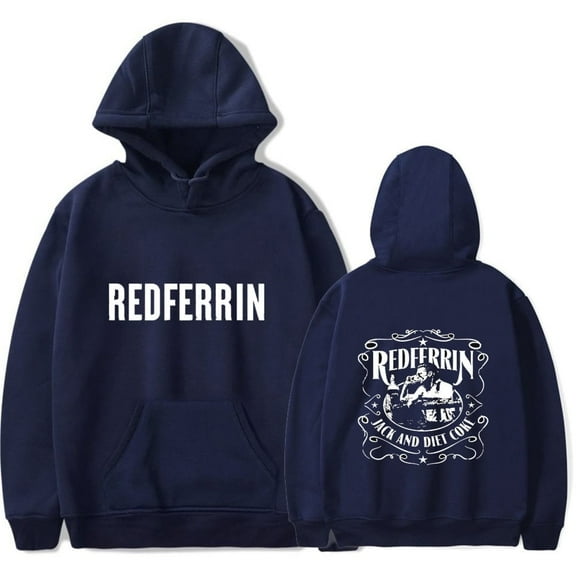 Redferrin Merch Hoodie! Unisex Casual Long-Sleeve Pullover - Size 2XS, Navy Fashion Top