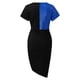 thumbnail image 4 of Gibobby Vestido de fiesta para mujer elegante Vestido de cóctel con cintura de lentejuelas y bloques de color para fiesta de cóctel sexy para mujer(Azul,CH), 4 of 5