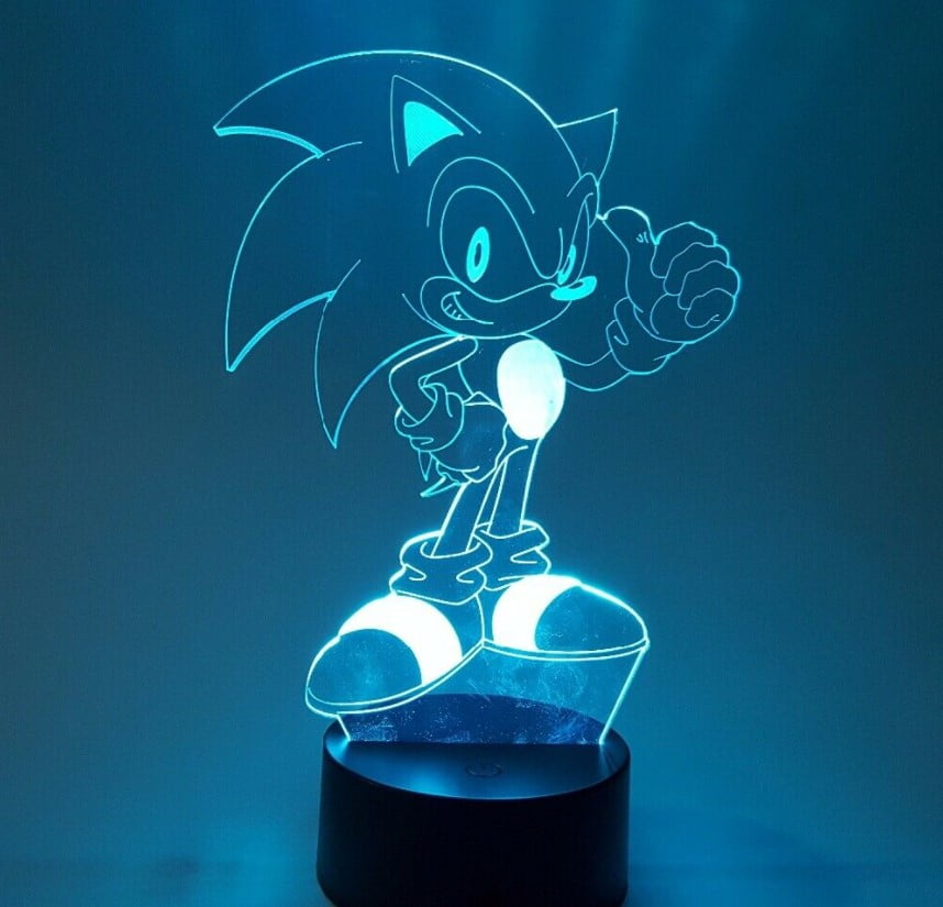 Run Sonic the Hedgehog 3D LED Night Light Touch Table Desk Lamp Brithday Gift 