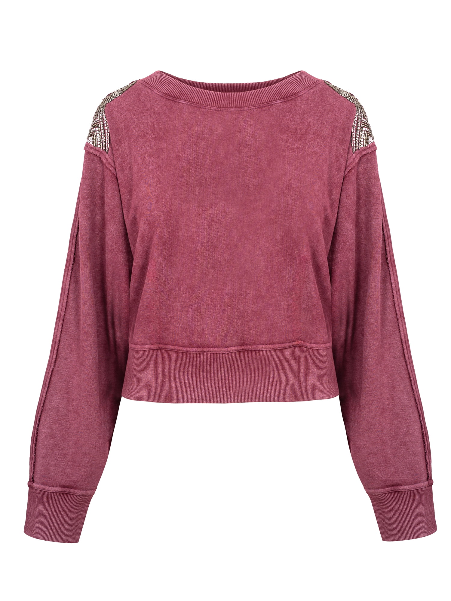 Jessica Simpson Women's Merril Embellished Crewneck Pullover Top, Sizes XS-XL