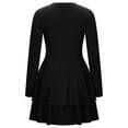 thumbnail image 5 of Herrnalise Women's Long Sleeve V-Neck Solid Color Cake Dress S-2XL, 5 of 8
