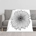 thumbnail image 2 of Stylish Black - White Floral Pattern Flannel Blanket - Soft Warm Cozy for Sofa Travel Bed and Chair - Perfect for Any Space, 2 of 7