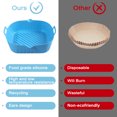thumbnail image 4 of Luniquz 2 Pack Réutilisable Carré Air Friteuse Doublure Alimentaire Silicone Air Friteuse Accessoires (Rouge et Bleu), 4 of 7