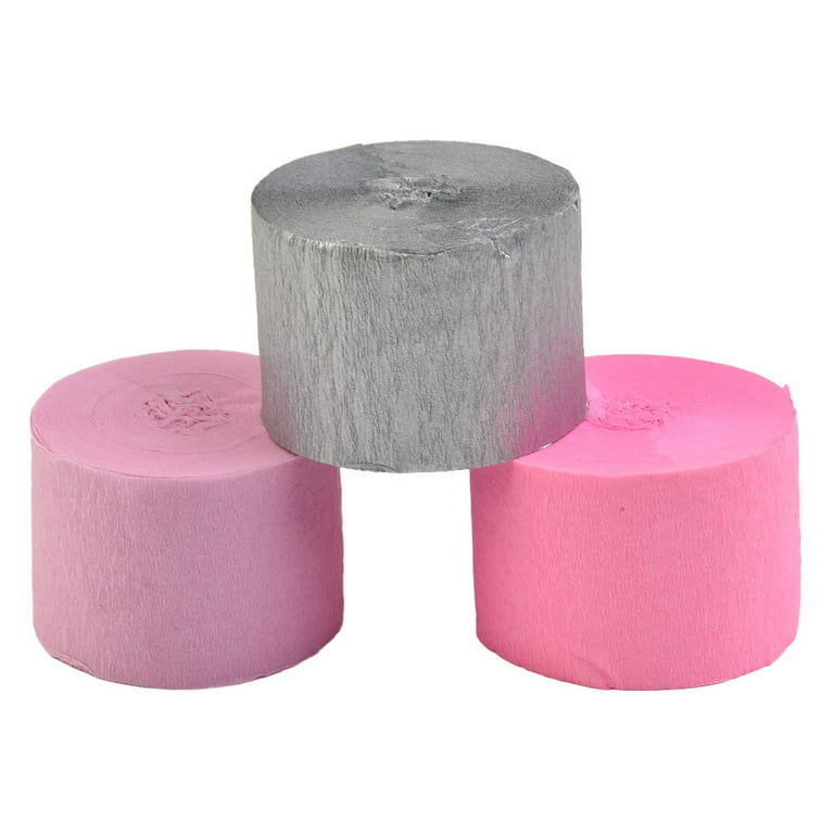 Pink Crepe Paper Streamers - 6 Rolls Party Streamers for