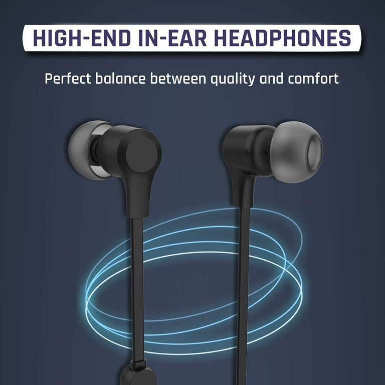 onn. In ear Earphones with Microphone and Lightning Connector Black Plug and Play Walmart