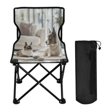 WOBOGO Cat and Dog Camping Chair Convenient Four Corner Backrest Folding Stool Can Hold Up to 220lbs