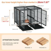 BingoPaw Heavy Duty Metal Dog Crate with Cover, Divider & Tray, 51.5L x 39.3W x 39.3H