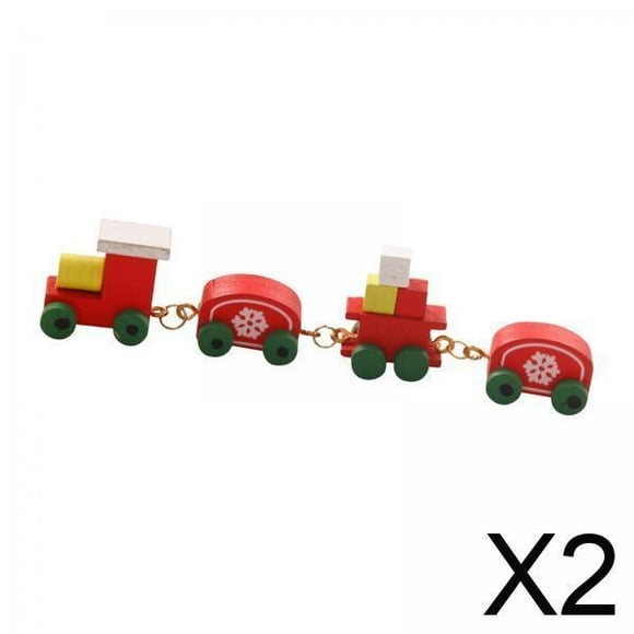BELOVING 2x1/12 Dollhouse Mini Christmas Train for Building Model Train Railway Station red