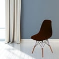 thumbnail image 4 of Funda elástica para asiento de silla, poliéster extraíble de color sólido, funda para silla moderna de mediados de siglo, funda protectora antipolvo café Macarena cubierta de asiento, 4 of 8