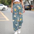 thumbnail image 4 of kaondbfi Womens Pants Wide Leg High Waisted Adjustable Trousers with Pockets Casual Lightweight Summer Casual Pants for Women, 4 of 9