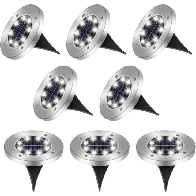 8 Pack Solar Garden Lights, 8LED Waterproof IP65 Outdoor Solar Spotlights for Pathway and Terrace, Decorative Solar Lamp for Outdoor Use