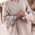 thumbnail image 2 of Women's Oversized Sweaters Batwing Sleeve Mock Neck Jumper Tops Chunky Knit Pullover Sweater, 2 of 5