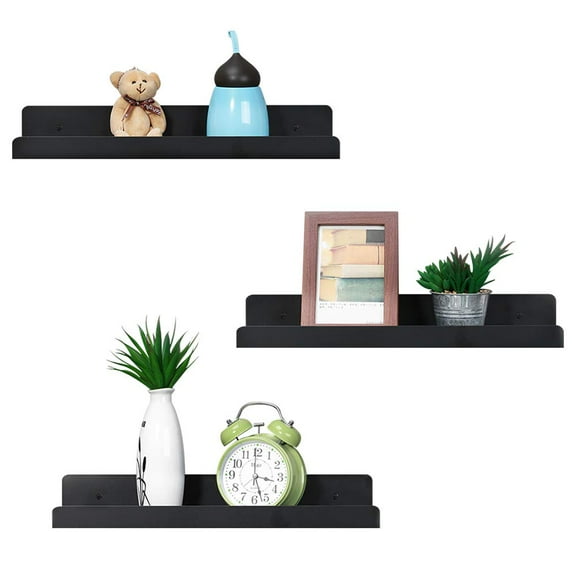 Wall Mounted Shelf Picture Ledges, Metal, Set of 3