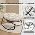 thumbnail image 5 of NAGA BAHNA Papasan Rocking Chair, Round Patio Wicker Rocker Chair with Padded Cushion, 5 of 8