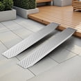 thumbnail image 5 of 2-Piece Loading Ramp Device, Aluminum Alloy with Anti-Slip Holes, 63 Inches (160cm) Length, 880 LBS Max Load, Silver for Motorcycles & Farm Equipment, 5 of 5