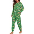 thumbnail image 2 of SCRAWLGOD Avocado Pjs for Women Snowflakes Pajamas Women Long Sleeve Sleepwear Crewneck 2 Piece Lounge Size S Comfy Graphic Pj Sets for Woman Christmas, 2 of 7