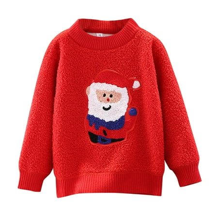 

Generic Children Girls Knitted Coat Xmas Toddler Child Kids Baby Girls Cute Cartoon Sweater Pullover Tops Outfits Christmas Long Sleeve Tops(B 3-4 Years)