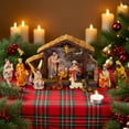 thumbnail image 4 of 12 Pieces Nativity Set for Christmas Indoor, Real Nativity Scene Figurines Christmas Nativity Sets & Figures Manger Scene Resin Crafts for Christmas Home Decor, 4 of 9