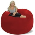 thumbnail image 2 of Chill Sack Bean Bag Chair, Memory Foam Lounger with Microsuede Cover, Kids, Adults, 6 ft, Pebble Red, 2 of 6
