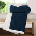 thumbnail image 6 of Superior Nuuk Fleece Reversible Lattice Blanket, Throw XL, Navy Blue, 6 of 7