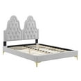 thumbnail image 3 of Modway Alexandria Tufted Performance Velvet Twin Platform Bed in Light Gray, 3 of 10