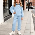 thumbnail image 2 of Kogui School Outfits for Girls Girls Clothes Long Sleeve T-Shirt and Bottom Pants 2 Pieces Fall Winter Clothes for Teen Girls Size 11-12 (Blue,11-12 Years), 2 of 8