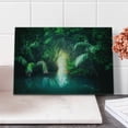 thumbnail image 2 of Jungle Cutting Board, Tropical Lake Mangrove Rainforest Pathway Through Sri Lanka Travel Destination, Decorative Tempered Glass Cutting and Serving Board, Small Size, Green Teal, by Ambesonne, 2 of 5
