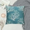 thumbnail image 2 of COMIO Nautical Coastal Pillow Covers Farmhouse Aqua Teal Turquoise Coral and Starfish Decorative Throw Pillows Square Cushion Cover for Home Couch Sofa Patio Bedroom, 2 of 5
